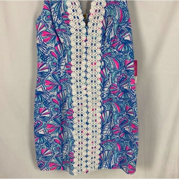 Lilly Pulitzer For Target NWT My Fans Sleeveless Split Neck Shift Mini Dress Wo - Picture 5 of 16
